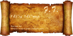 Fáy Tímea névjegykártya
